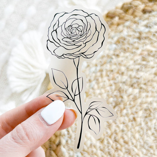 Rose Sticker, 1.9x3.5in.