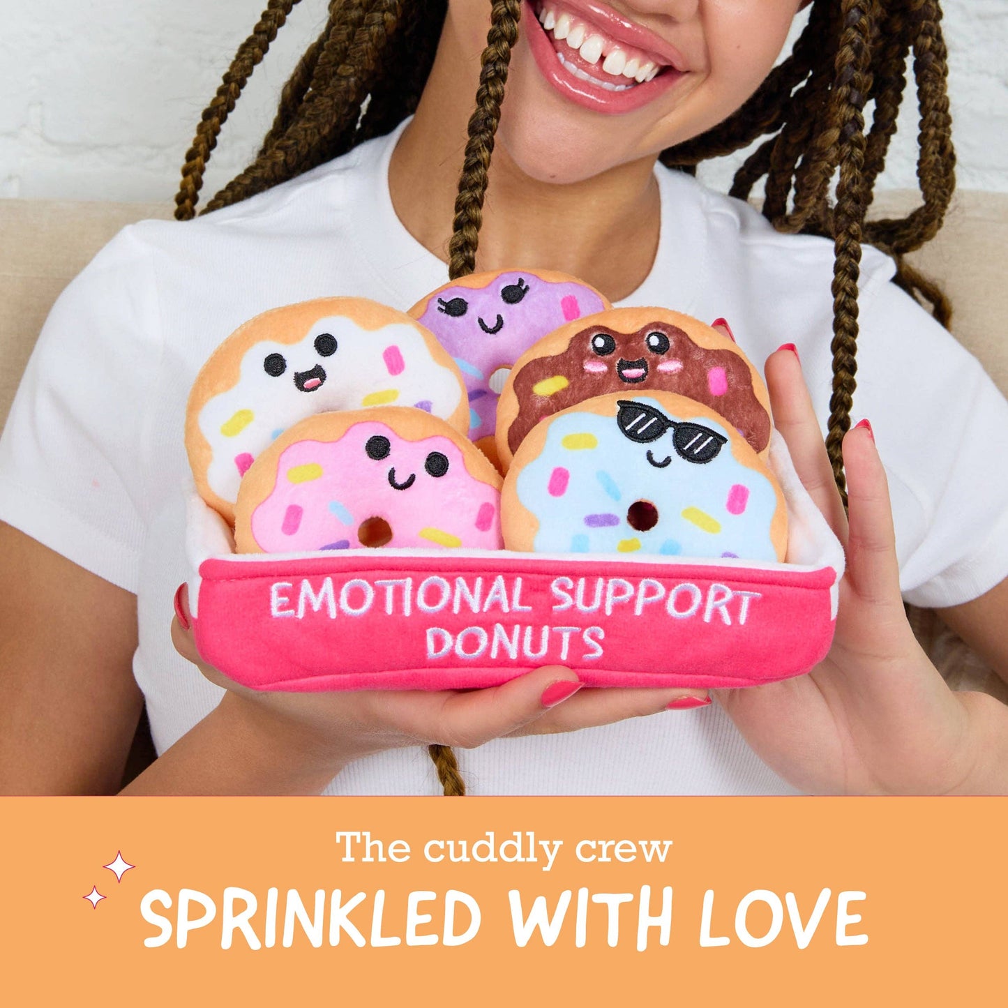 Emotional Support Donuts – Set of 5 Donuts with Sprinkles
