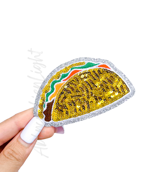 Tacos Food Sequin Patch 