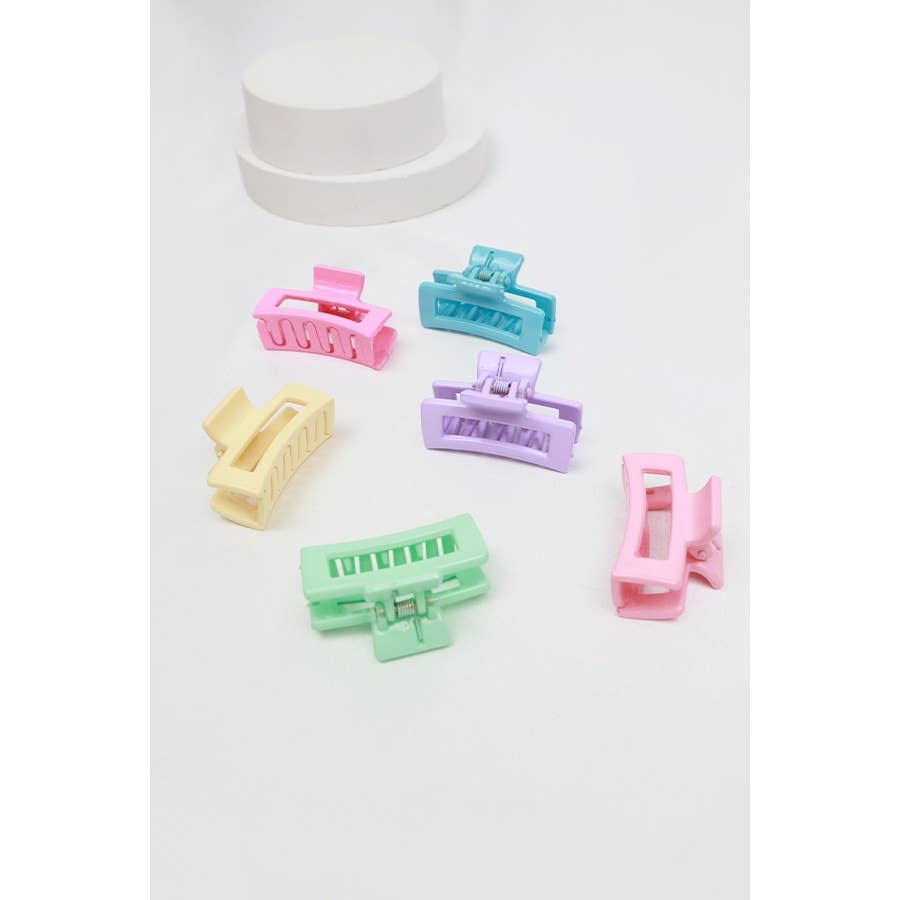 3-Pcs Mini Rectangle Hair Claw Set