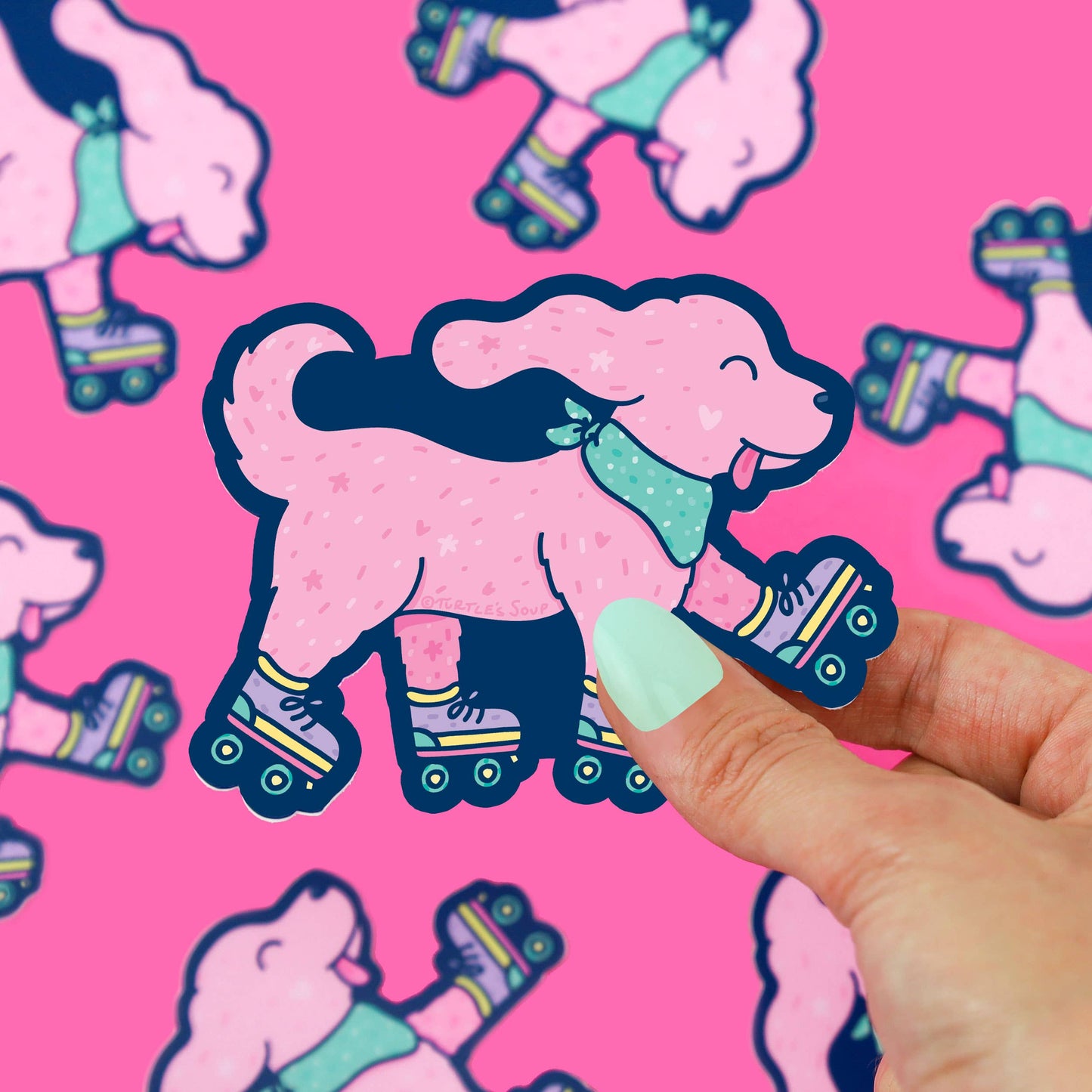 Roller Skating Dog Sticker
