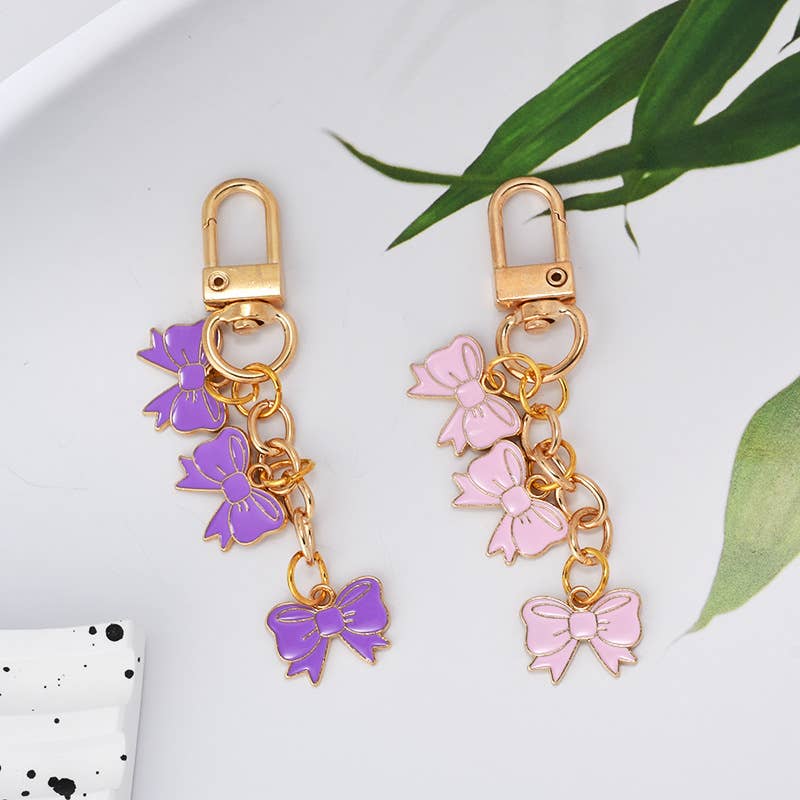 Three Mini Bow Keychain