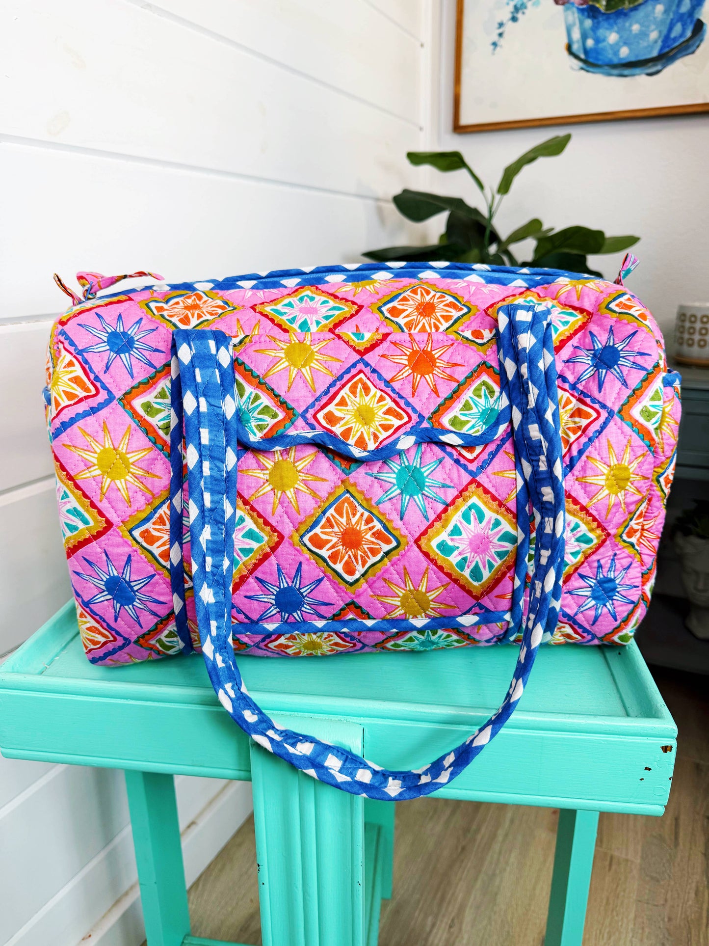 Quilted Mini Duffle| Pink Sunshine
