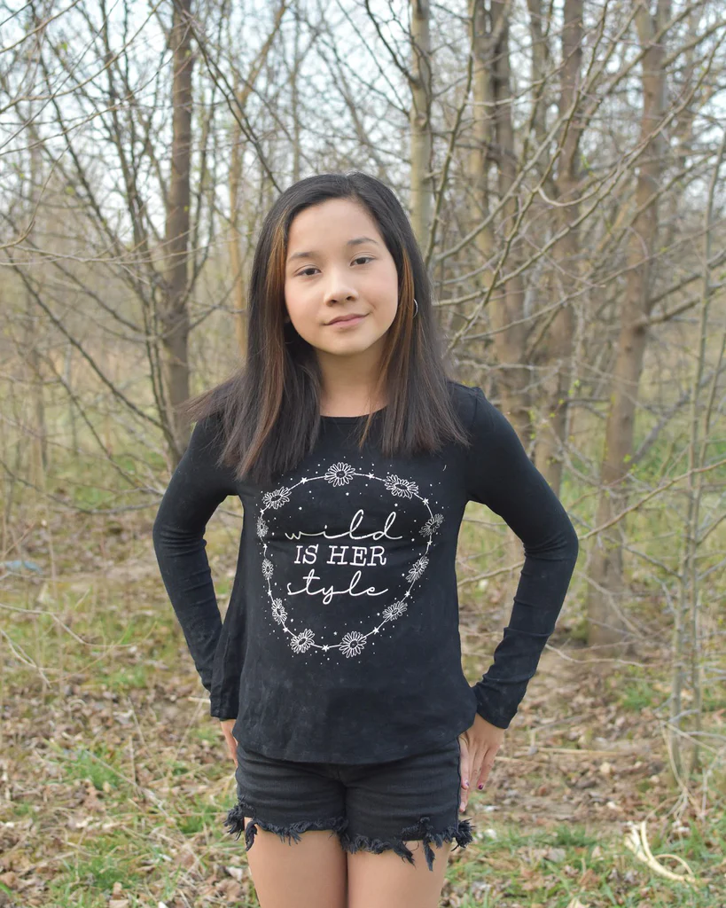 Wild Is Her Style  Long Sleeve top - Tween Girls