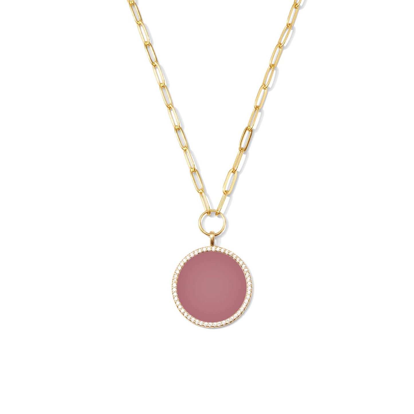 Circle Pave Pendant Necklace