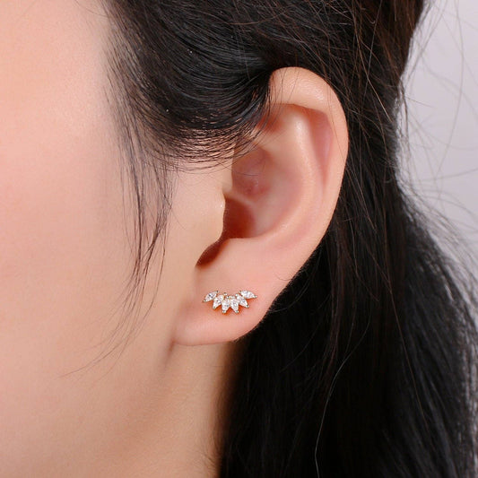 Gold Cluster Stud Earrings