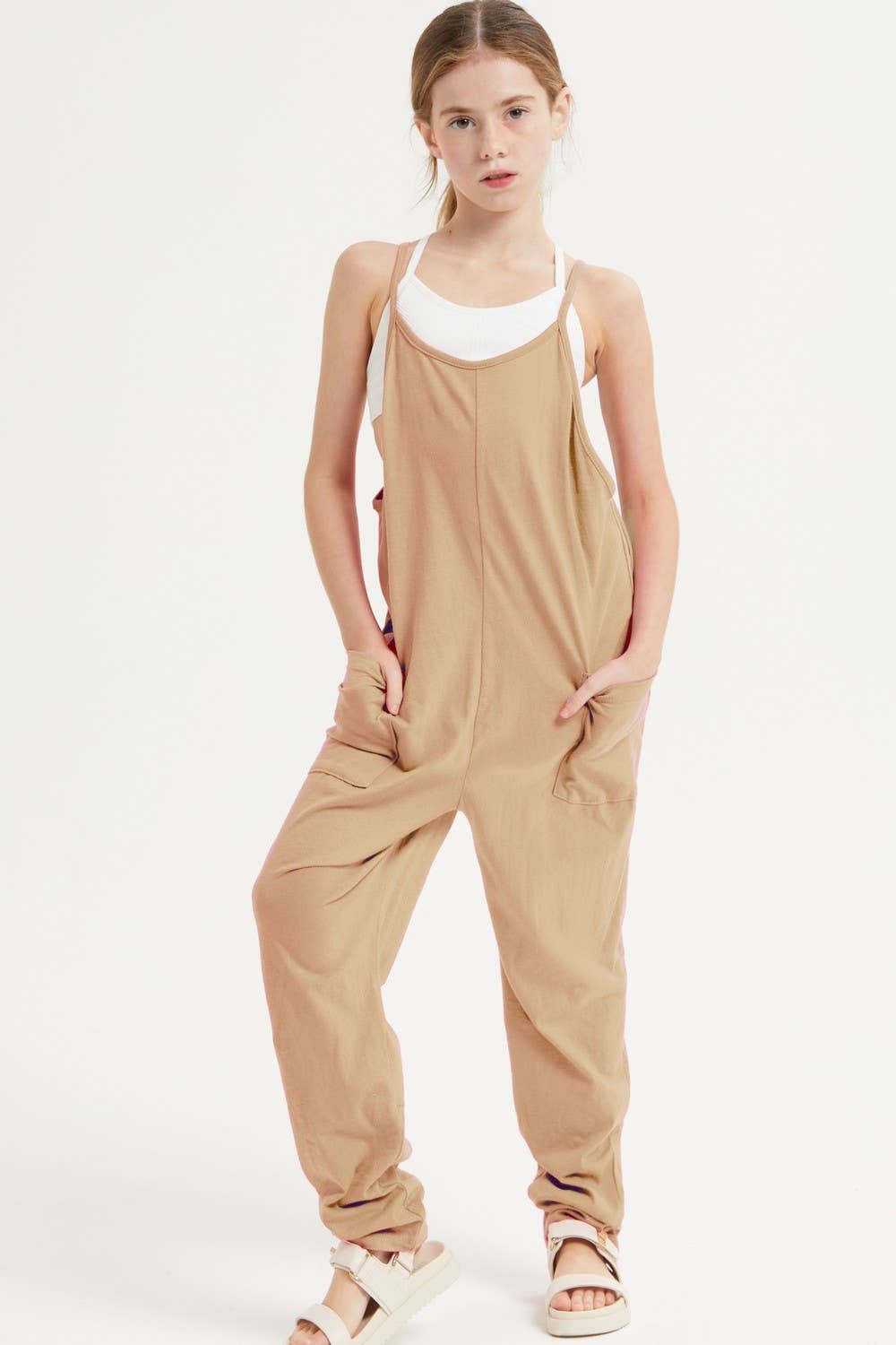 Drop Crotch Sleeveless Jumpsuit /Overall /Onesie