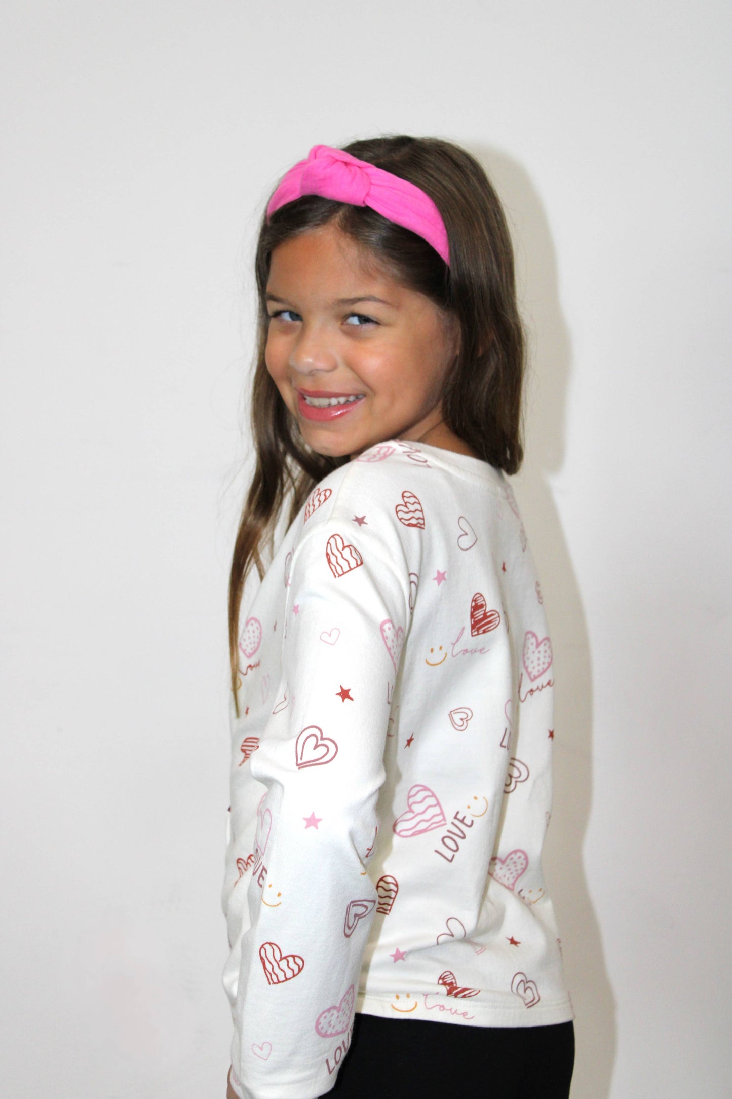 All Over Love Hearts  Star Print Long Sleeve