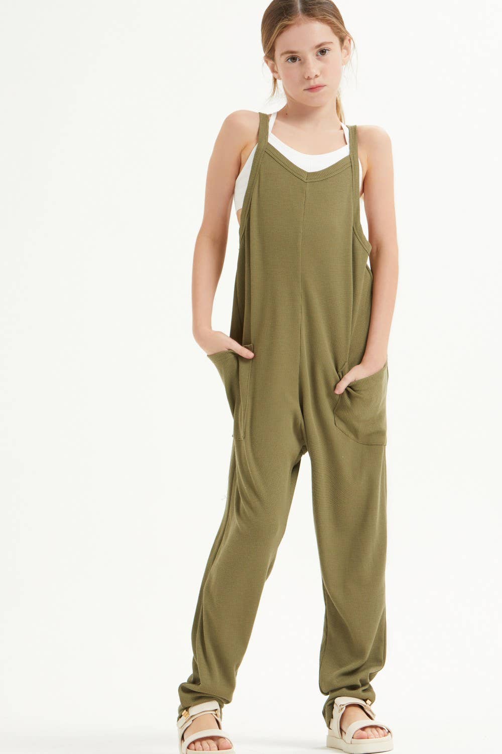 Drop Crotch Sleeveless Jumpsuit /Overall /Onesie