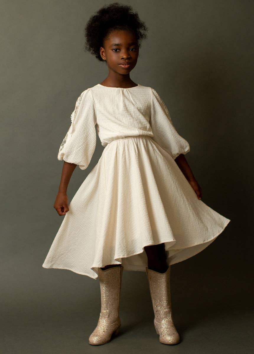 Kid's Sariyah Dress in Cream