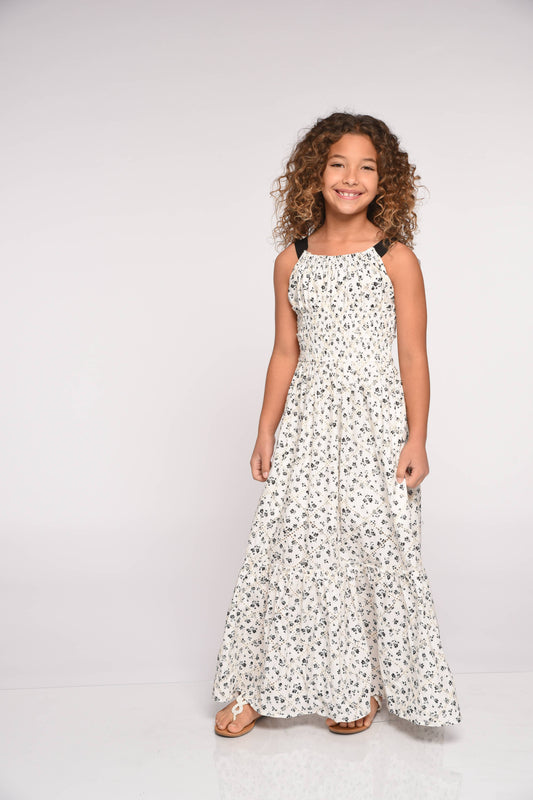 SMOCKED WAIST MAXI DRESS