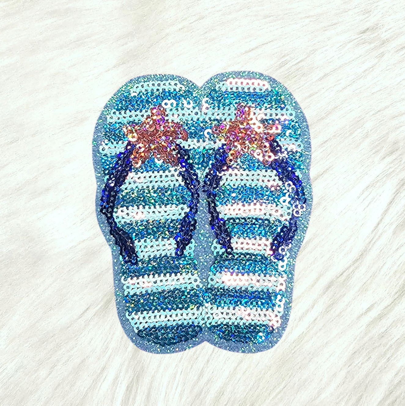Glitter Flip Flop Sequin Patch