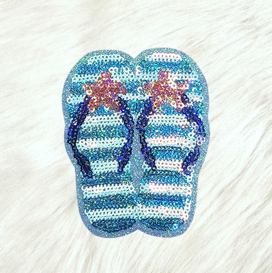 Glitter Flip Flop Sequin Patch