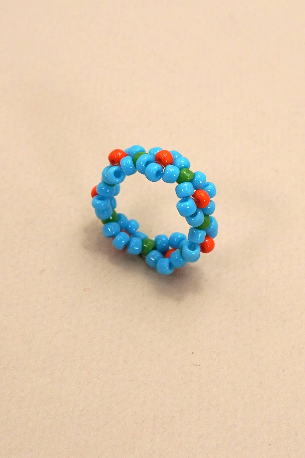 HANDMADE BEADED FLOWER STRETCH RINGS