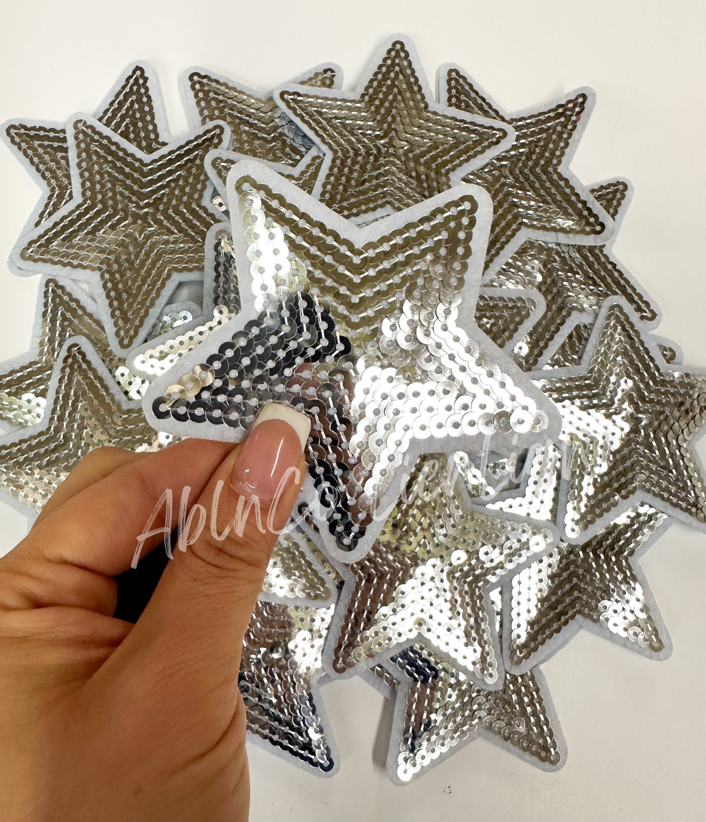 Navy sequin star patch