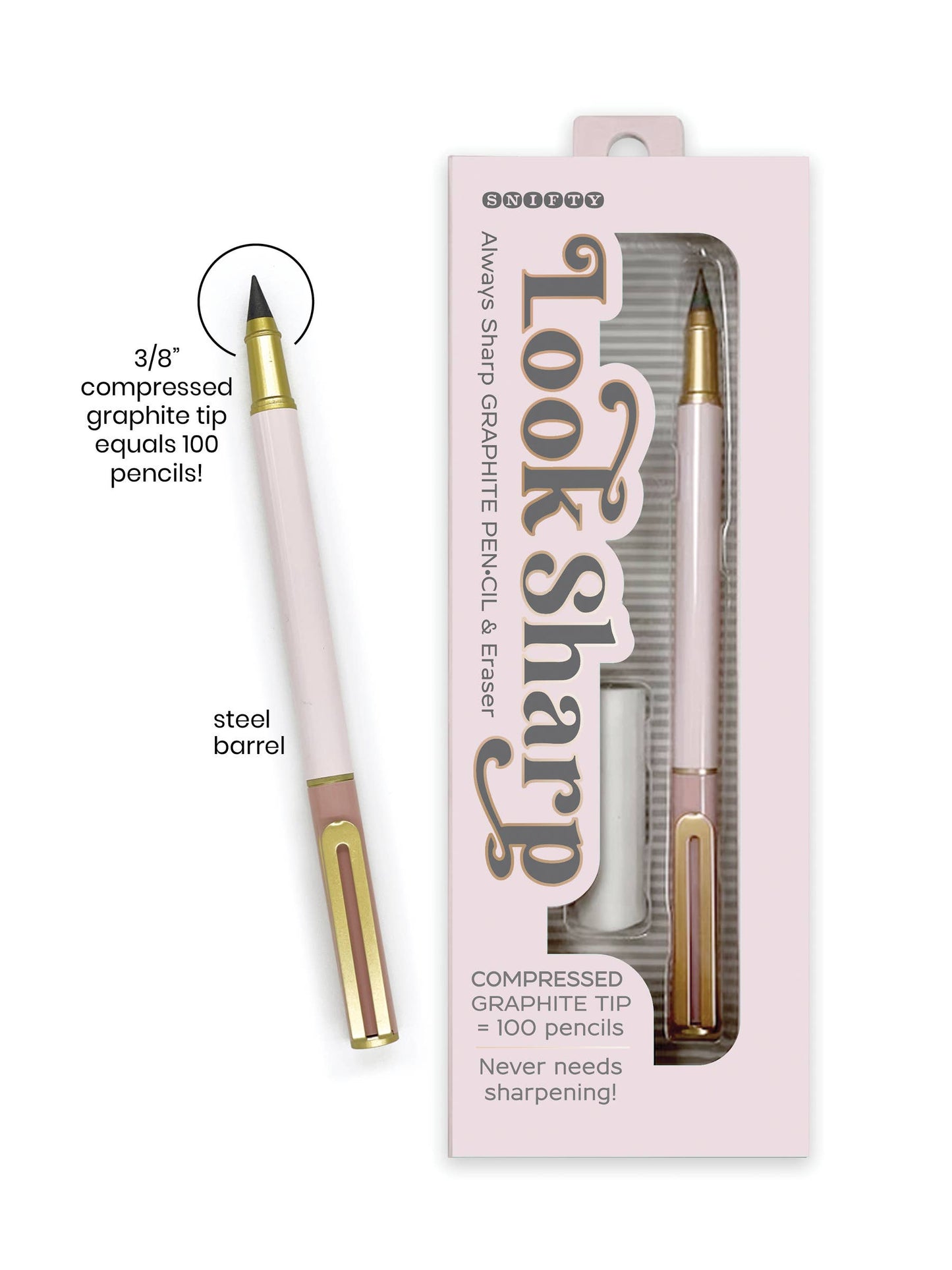 LOOK SHARP GRAPHITE PEN•CIL - blush