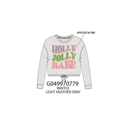 Holly jolly Babe applique and embroidery graphic sweatshirt