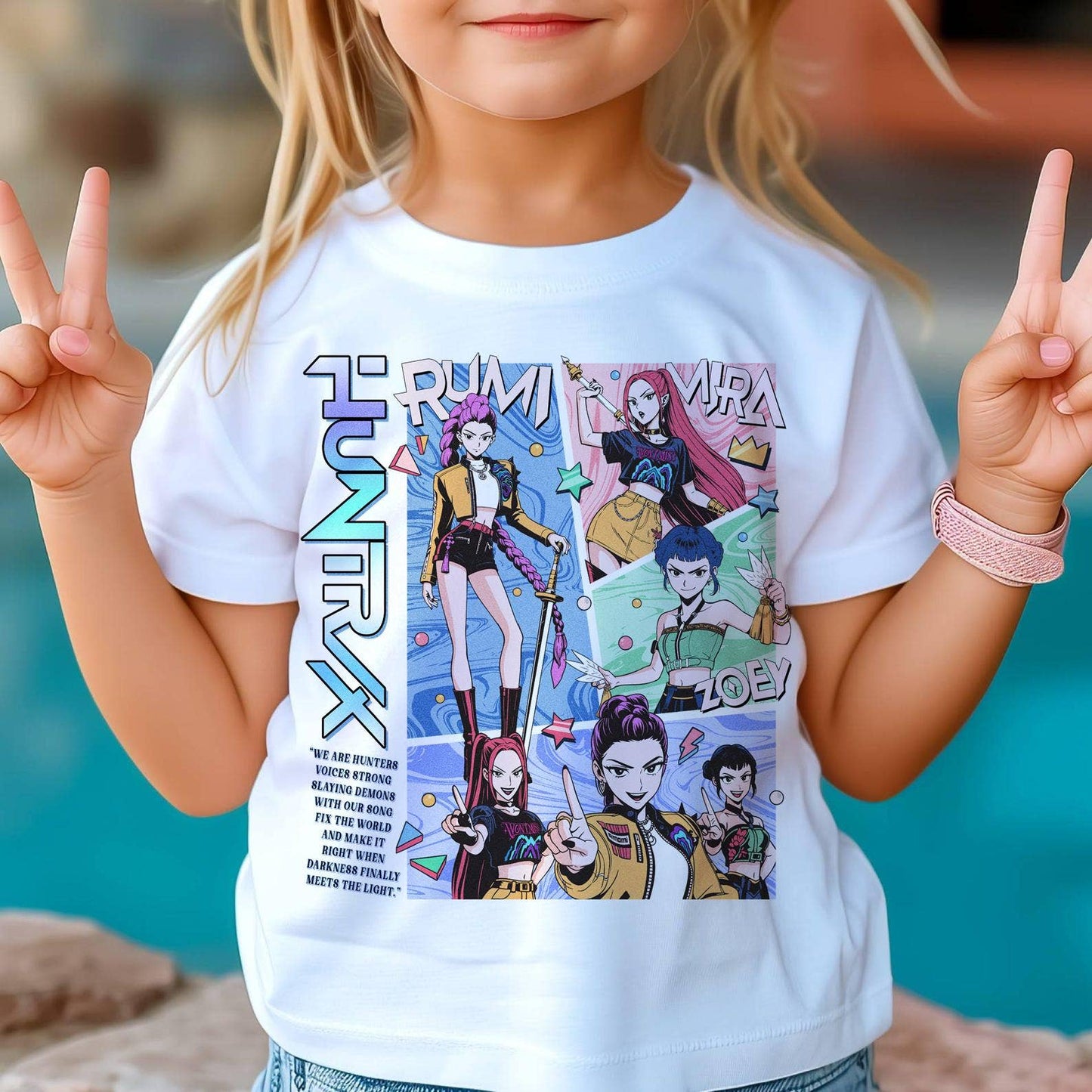 Comfort Colors Huntrix Demon Hunters Kids Tshirt