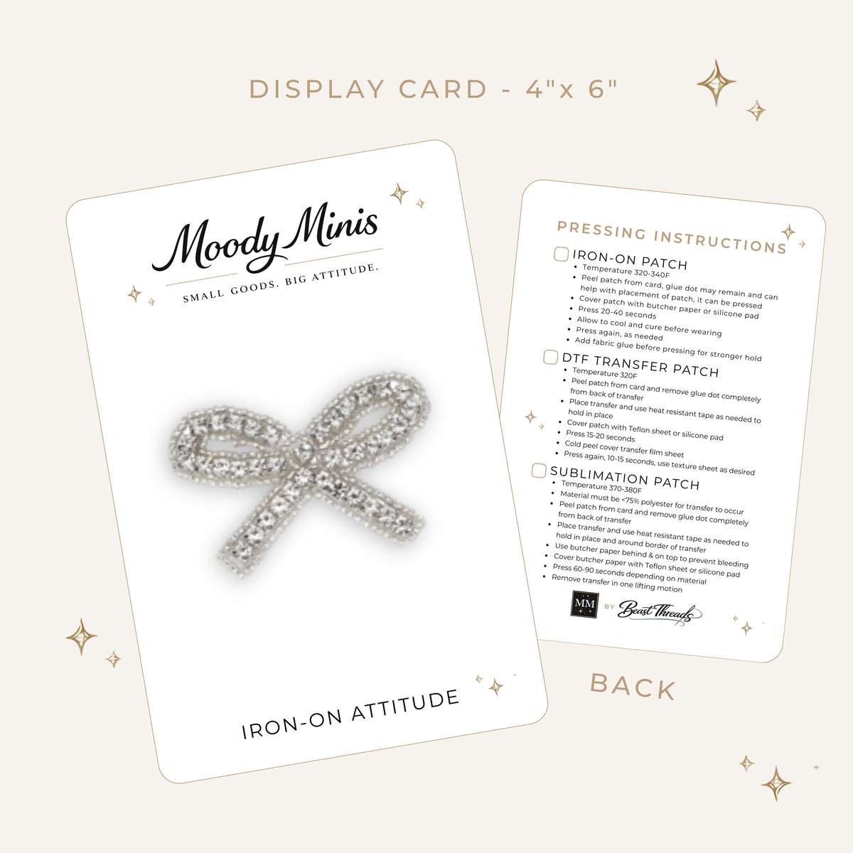 Small Bow Rhinestone Patch