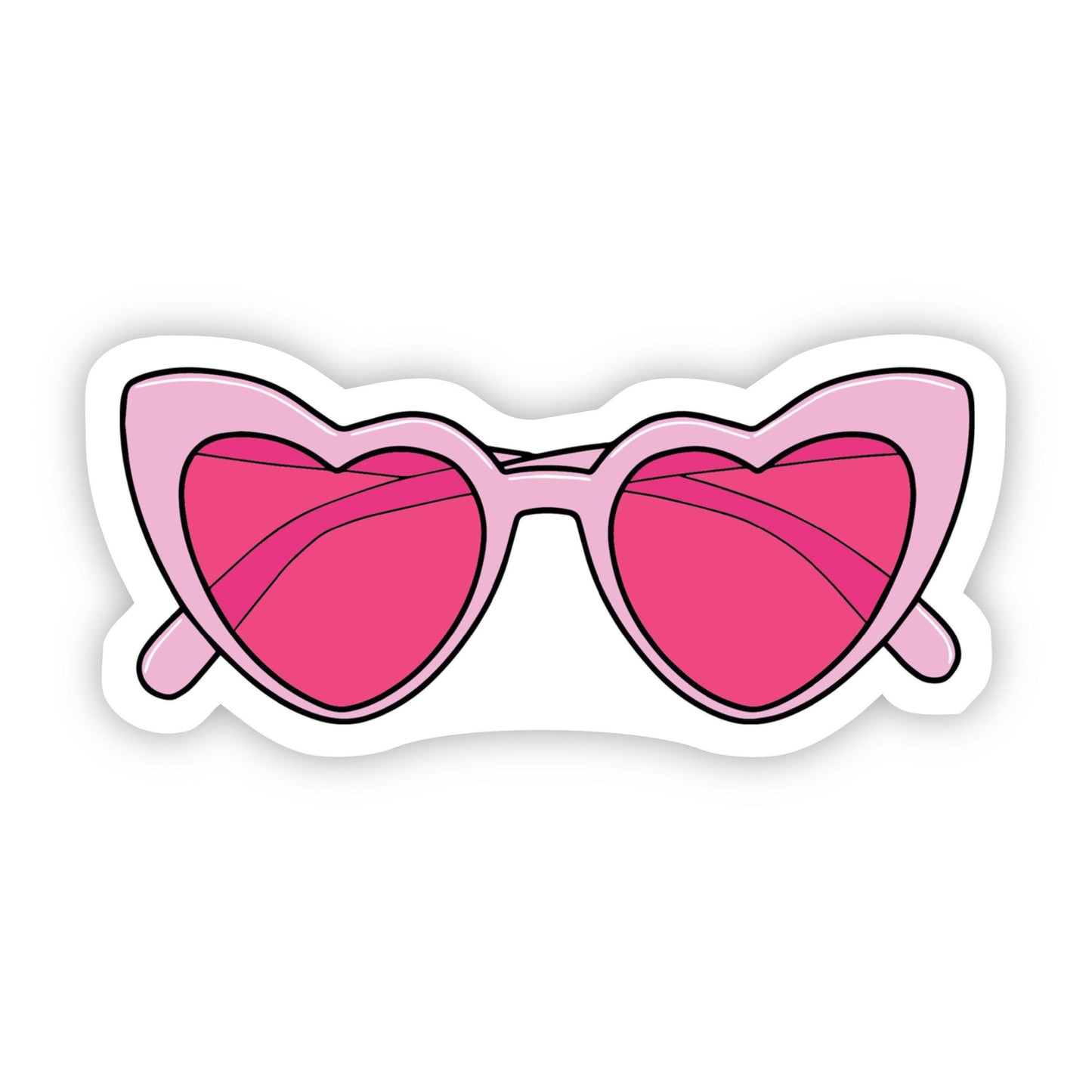 Pink Heart Sunglasses Aesthetic Sticker