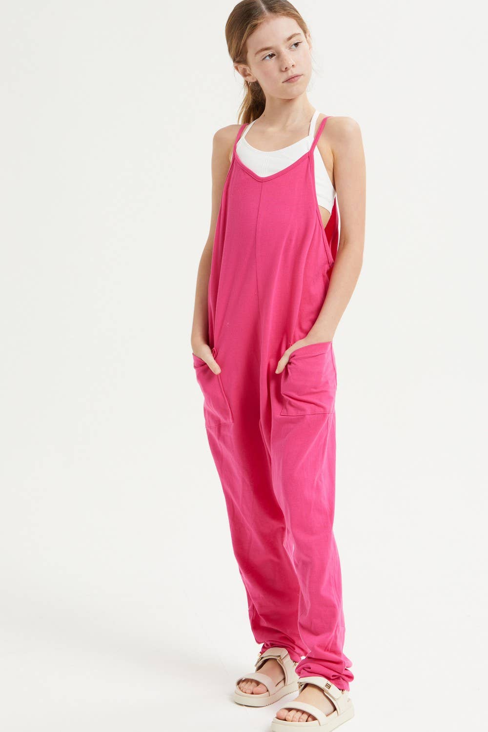 Drop Crotch Sleeveless Jumpsuit /Overall /Onesie