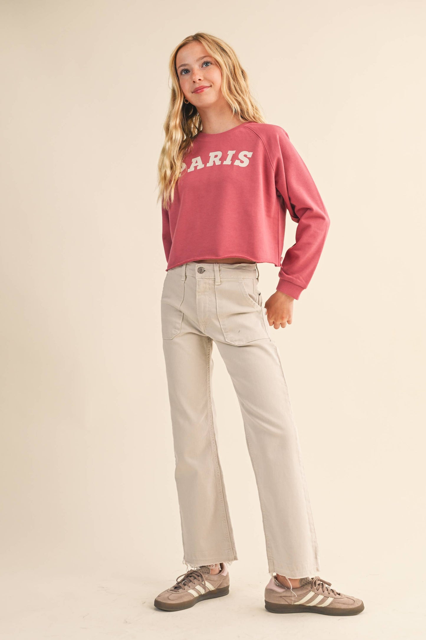 PARIS CROPPED RAGLAN SWEATSHIRT