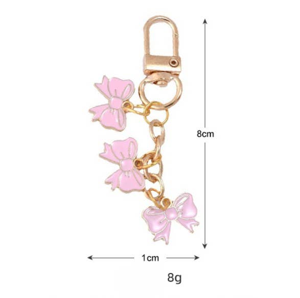 Three Mini Bow Keychain