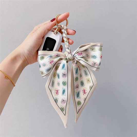 Silk Scarf Bow Bag Charm