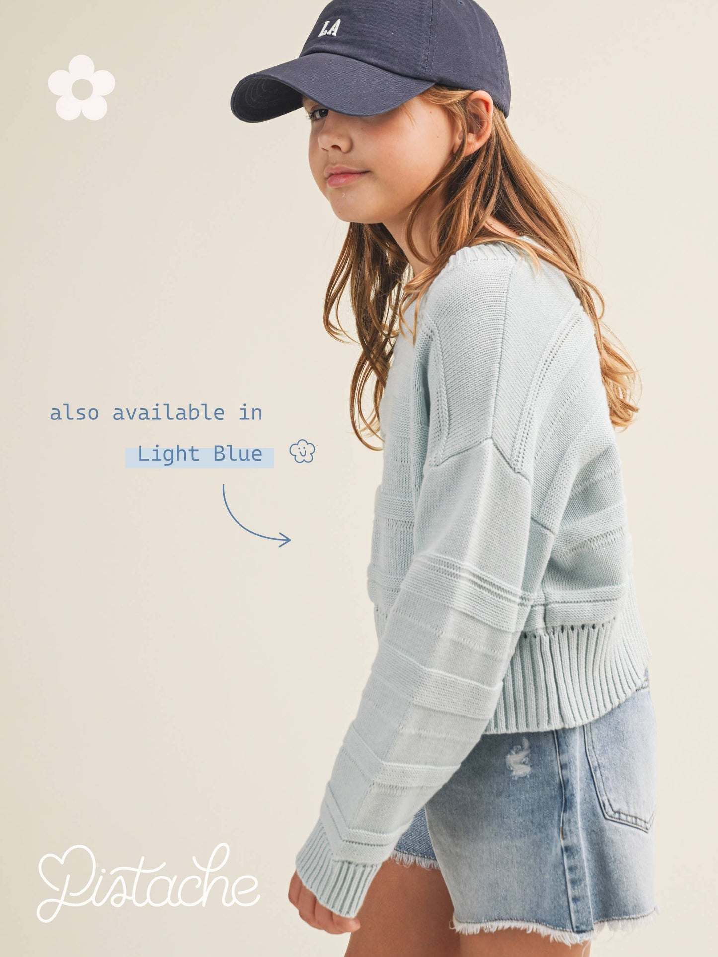 Girls' Textured Knit Sweater