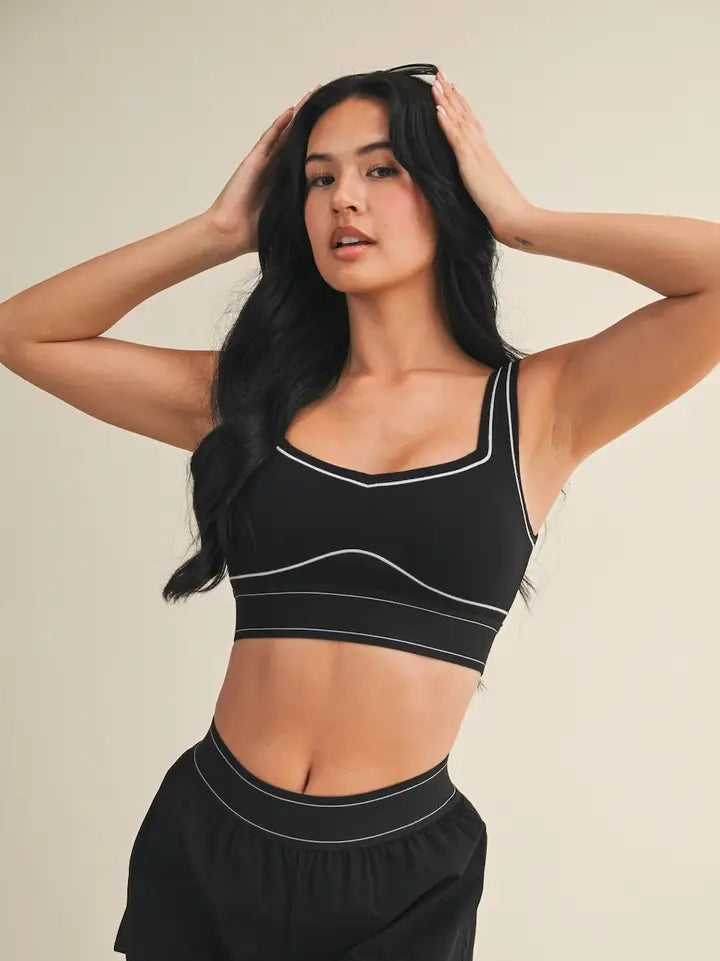 Contrast thread sports bra