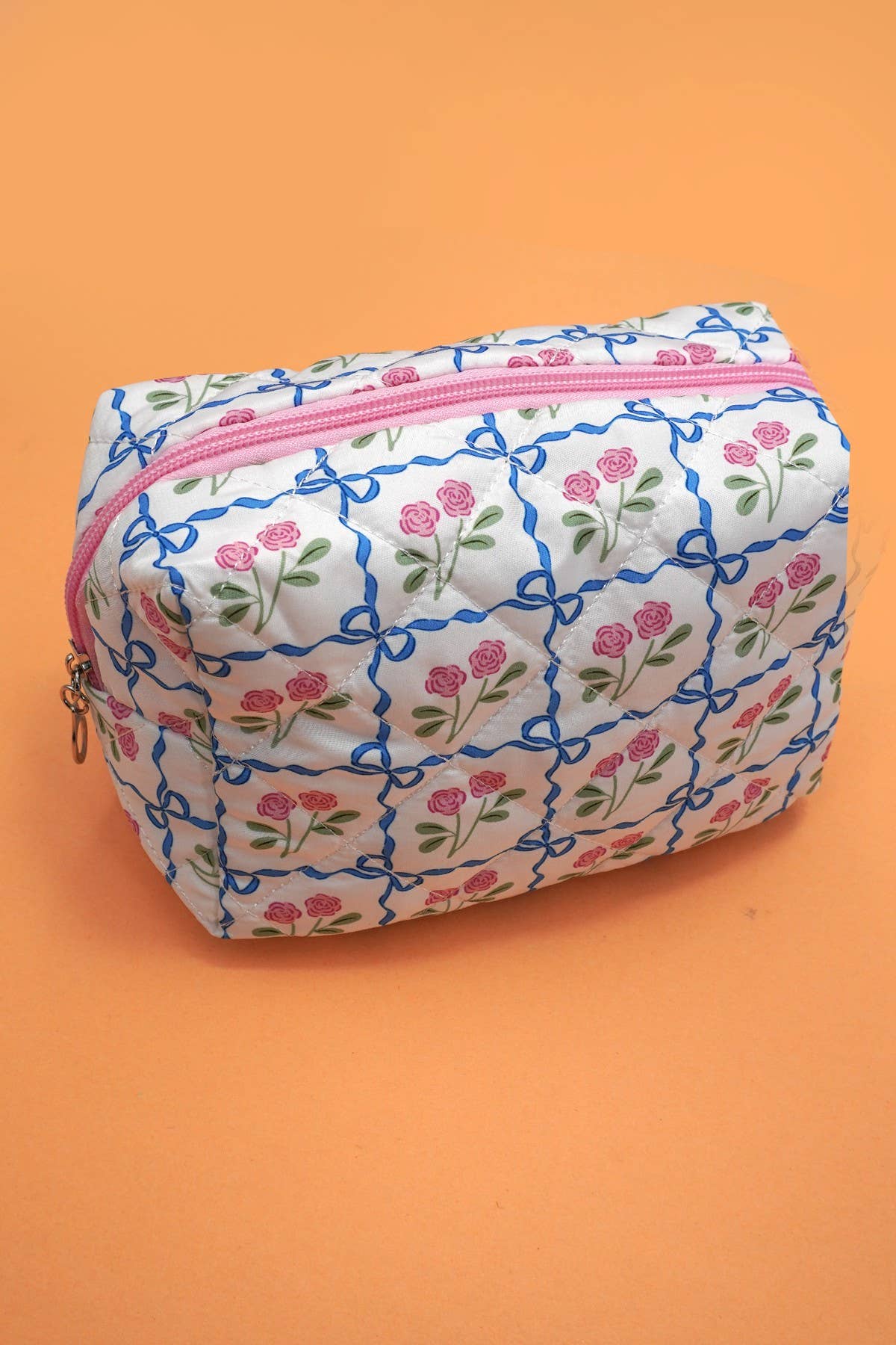 FLORAL TOILE PATTERN COSMETIC BAG