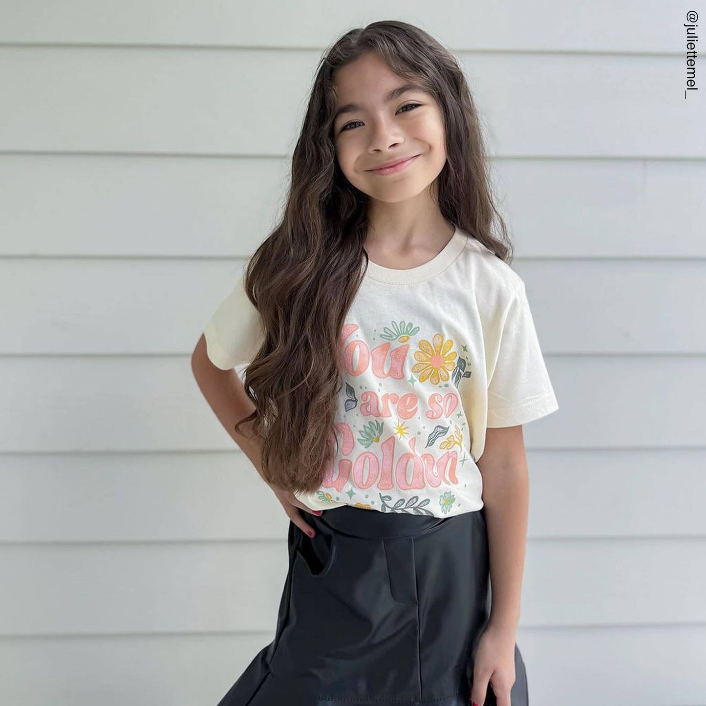 Kid's Golden Crop T-shirt-Girls