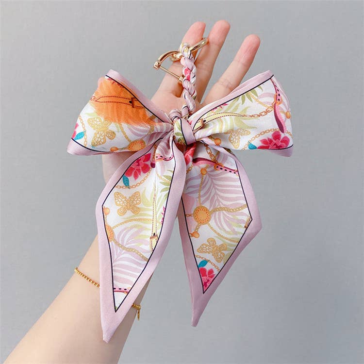 Silk Scarf Bow Bag Charm