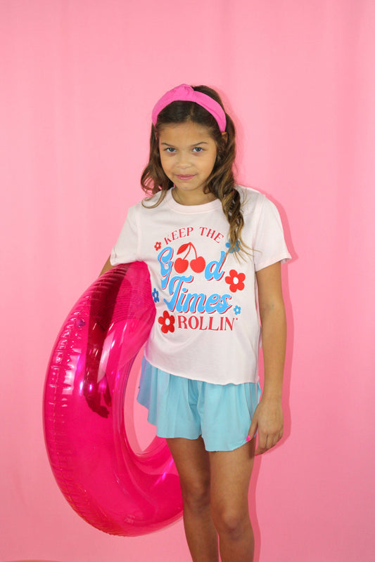 Keep the good times rollin' t-shirt-TWEEN GIRLS
