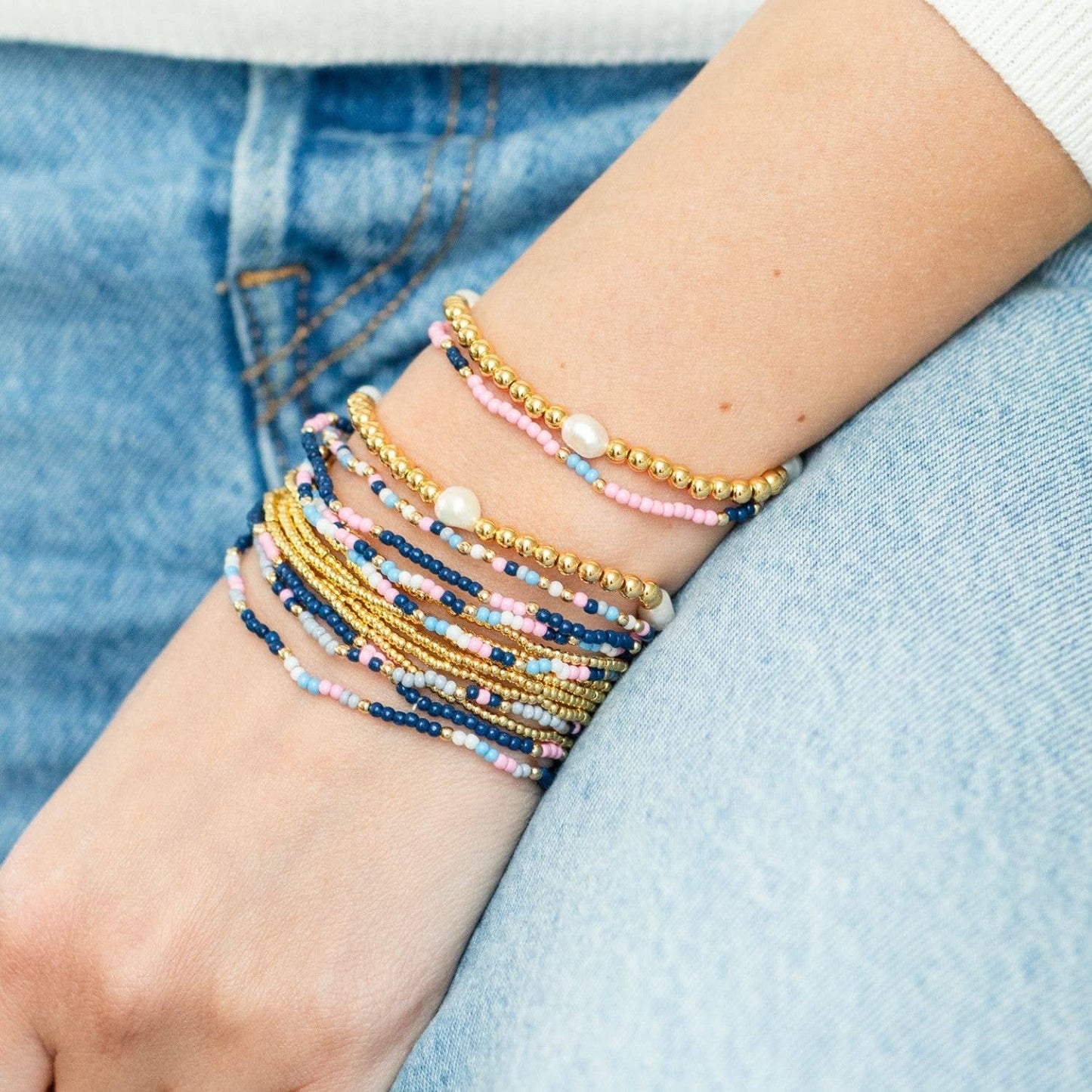 Medium Gold/Pearl Bracelet