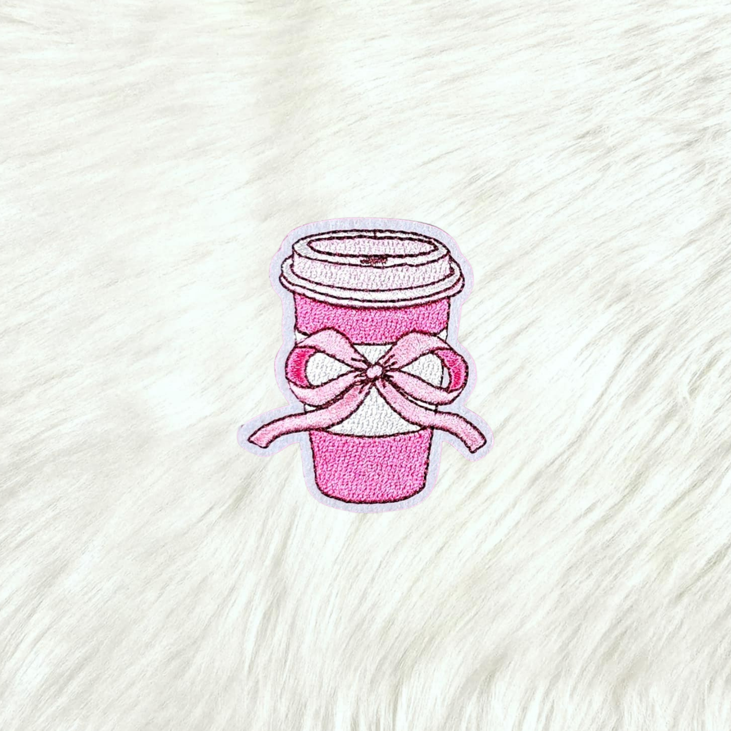 Pink Bow Coffee Patch