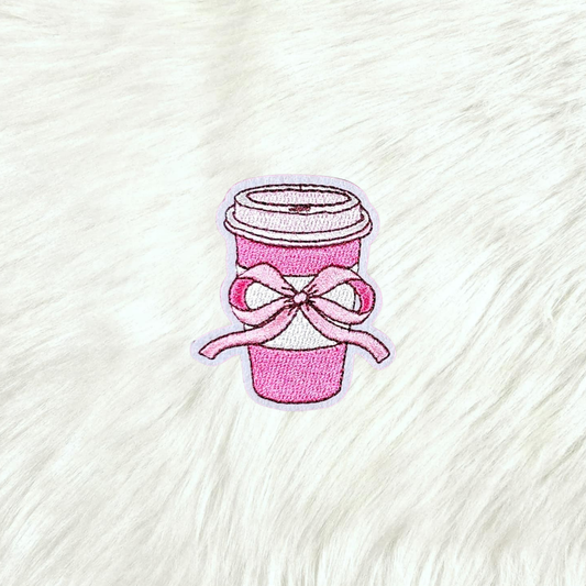 Pink Bow Coffee Patch