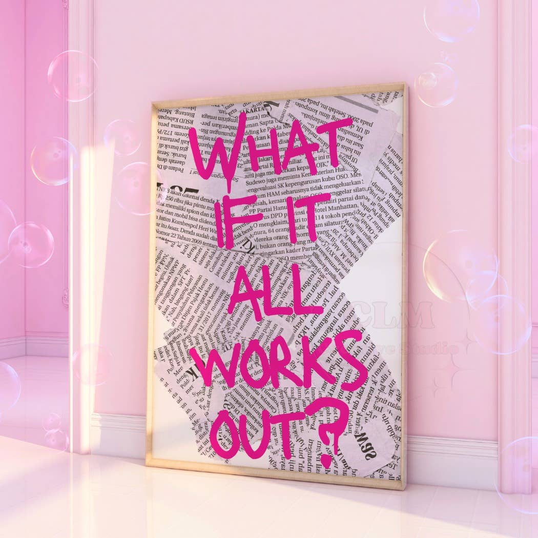 What If It All  Works Out Trendy Retro Newspaper Print