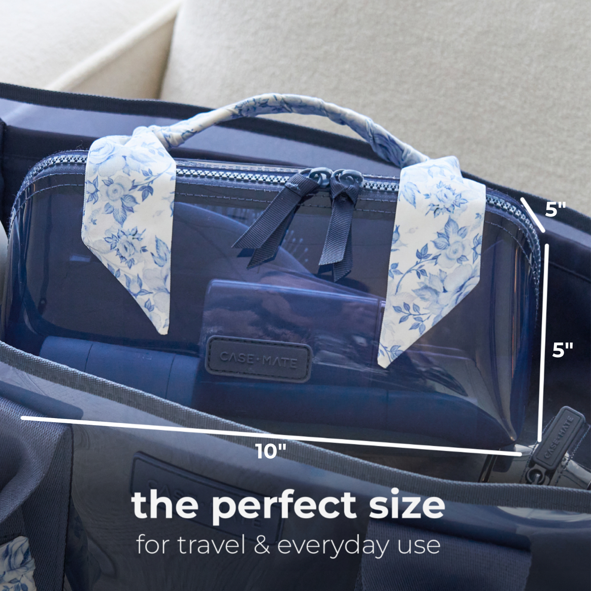 Navy Jelly Makeup Bag