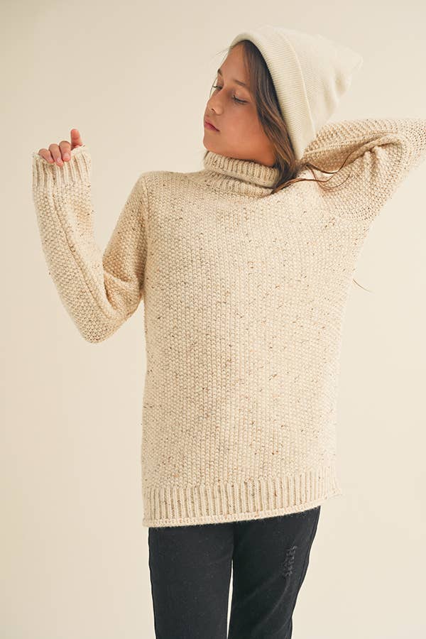 LONG LINED TURTLE NECK SWEATER K15829 (7-12 S-XL)