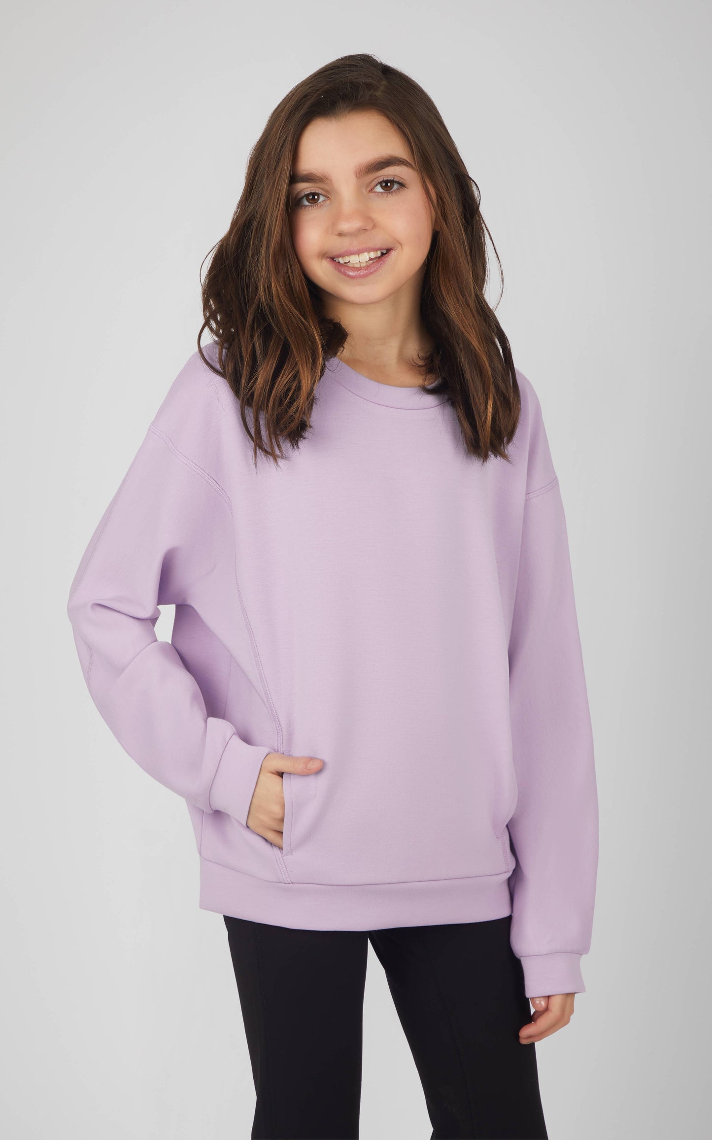 Girls Soft Scuba Zuri Crew Neck Sweatshirt