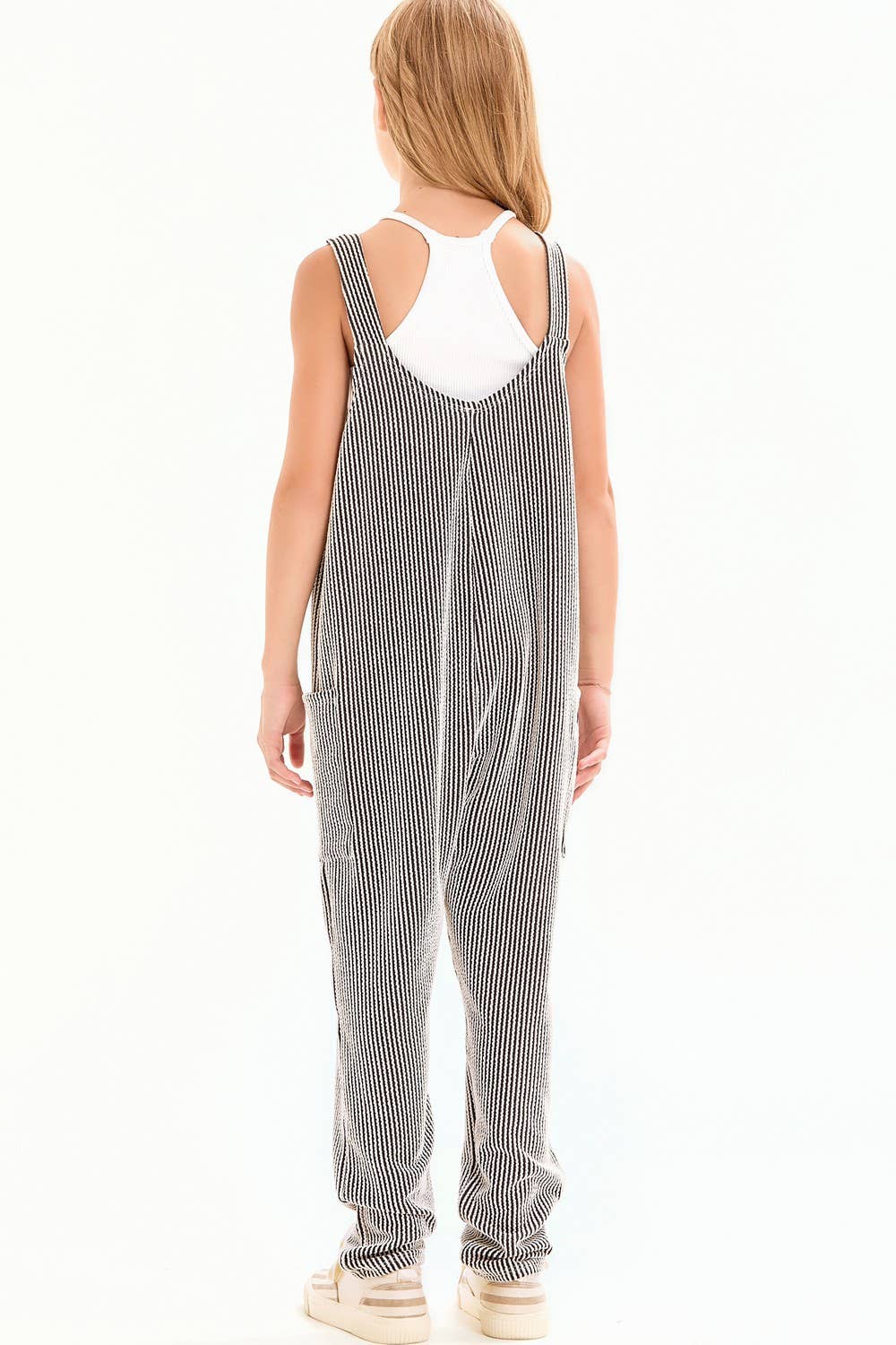 Embossed Rib Sleeveless Jumpsuit /Overall /Onesie