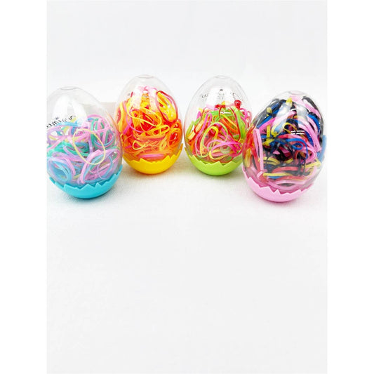 Rubber Elastic Hair Tie in Egg Container