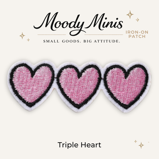 Triple Heart Embroidered Patch