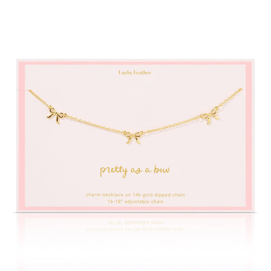 Beautiful Bows - 3 Bow Necklace - Gold