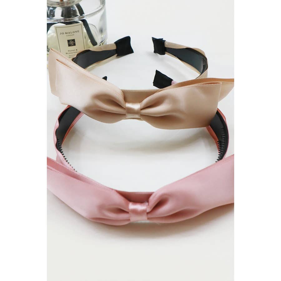 Classy Solid Satin Bow Headband