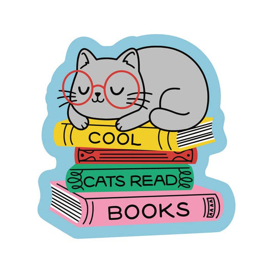 Cool Cats Read Books Sticker