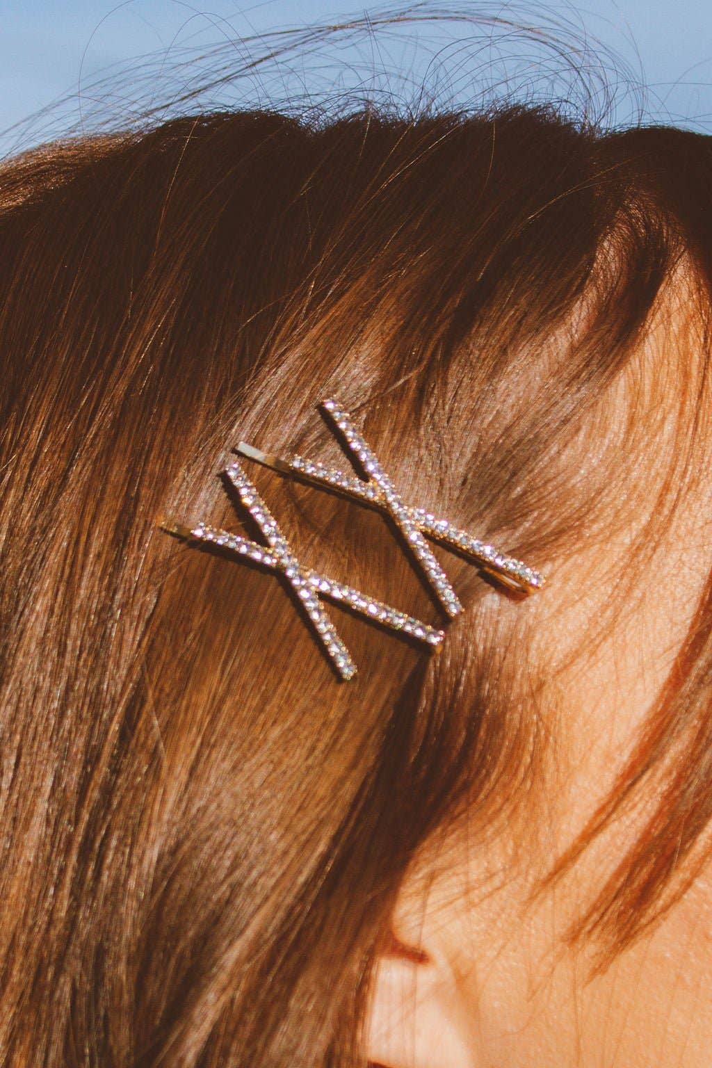 Crystal Crossed Bobby Pins 2-pack