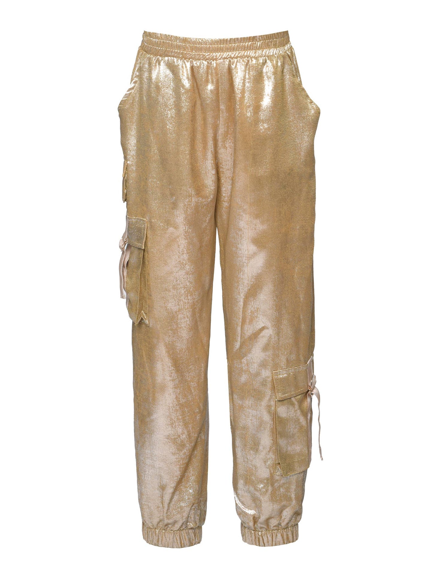 METALLIC CARGO POCKET JOGGER PANTS