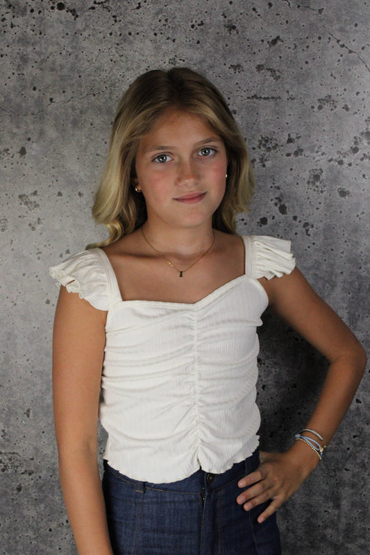 White Ribbed Top